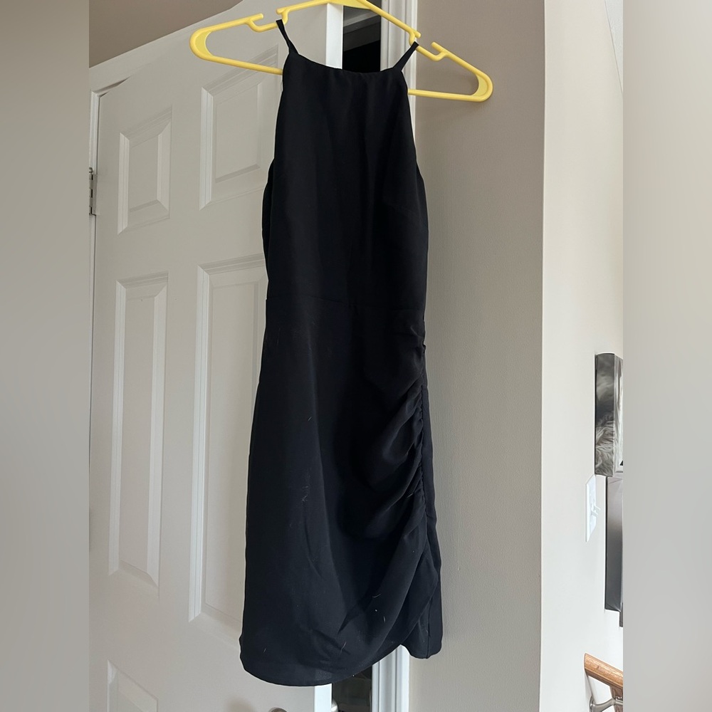 High neck mini dress